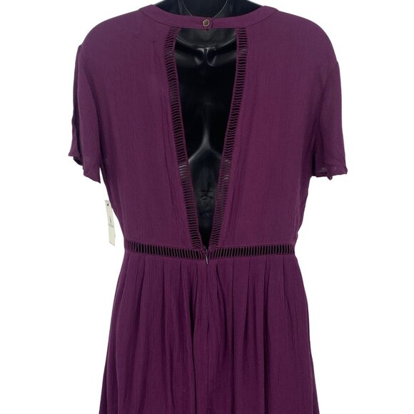 Volcom Women Purple Short Sleeve Dress Size Medium M Short Mini Sleeve New - Picture 6 of 7